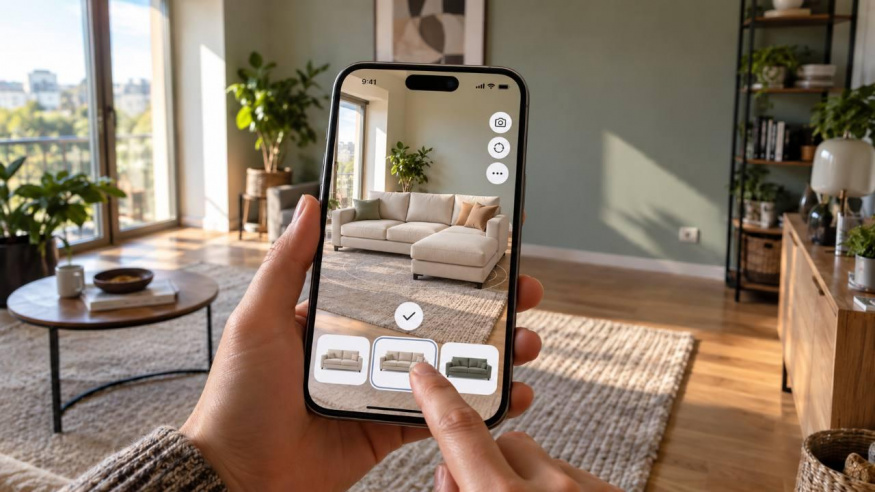 Nová pohovka v obýváku ještě před nákupem: kde pomůže AI a kdy je nutné vzít do ruky metr